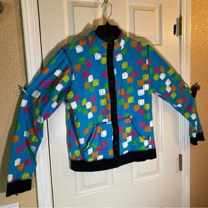 A Fine Mess Women XL EXTRA LARGE Sweatdhirt Full Zip Pockets Geometric (Damaged)